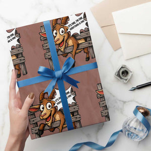 Funny Goat Wrapping Paper Roll It Is Fine I Am Fine Everything Is Fine TS12 Mocha Print Your Wear