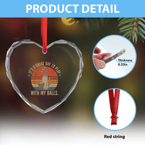 Funny Golf Heart Crystal Glass Ornament Retro Its A Great Day To Play With My Balls TS10 Print Your Wear