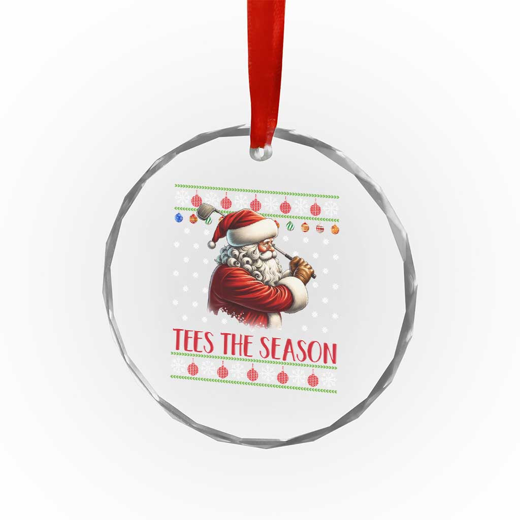 Funny Golf Holiday Gift Crystal Glass Ornament Tees The Season Ugly Sweater TS12 Print Your Wear