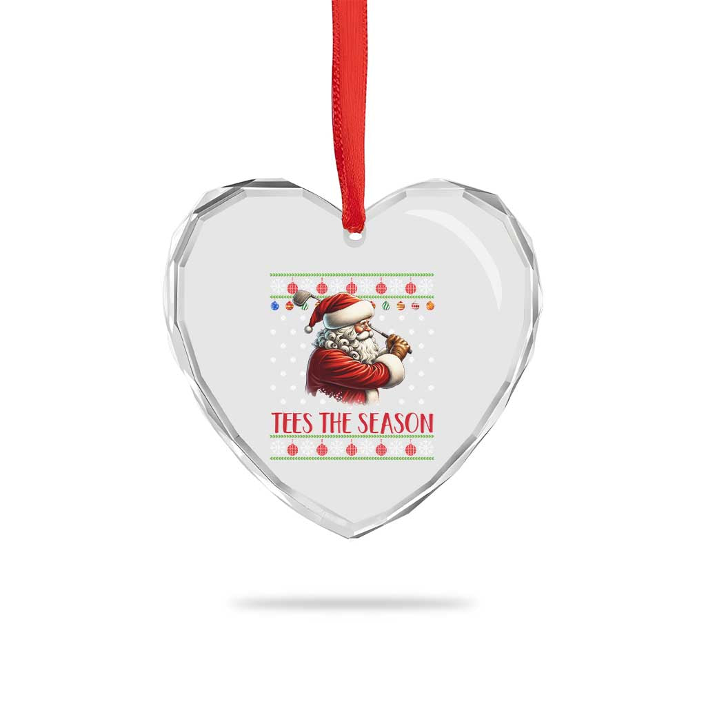 Funny Golf Holiday Gift Heart Crystal Glass Ornament Tees The Season Ugly Sweater TS12 Print Your Wear