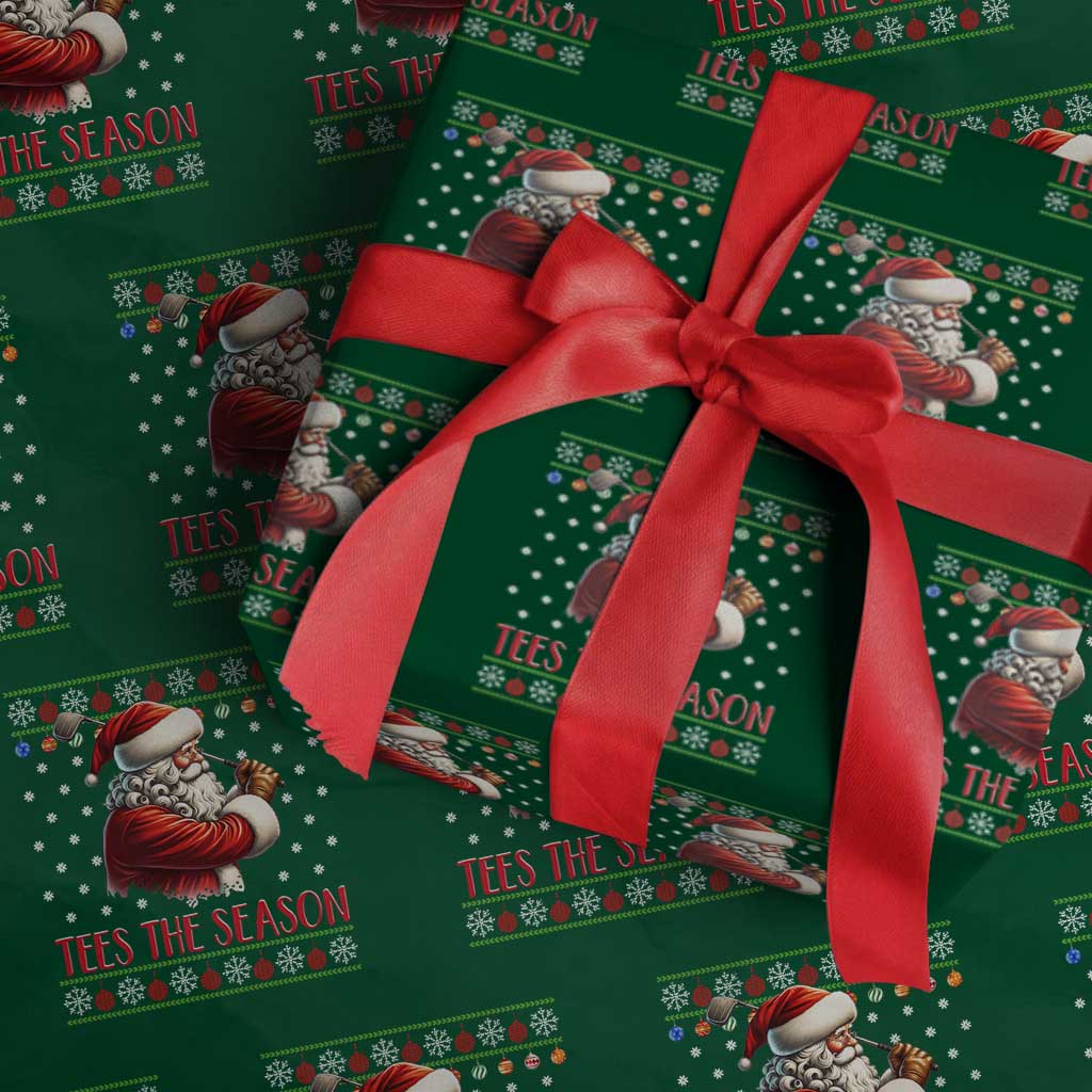 Funny Golf Holiday Gift Wrapping Paper Roll Tees The Season Ugly Sweater TS12 Green Print Your Wear