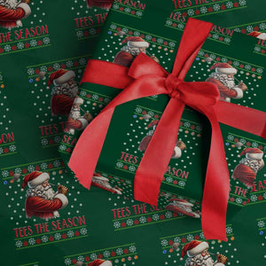 Funny Golf Holiday Gift Wrapping Paper Roll Tees The Season Ugly Sweater TS12 Green Print Your Wear