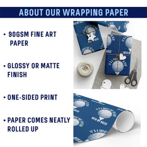 Funny Golf Wrapping Paper Roll Its A Great Day To Play With My Balls TS10 Print Your Wear