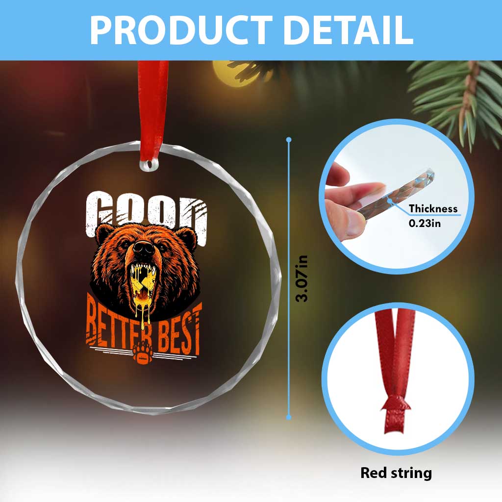 Funny Good Better Best Crystal Glass Ornament BR Eating Cheese CFB Football Fans TS11 Print Your Wear