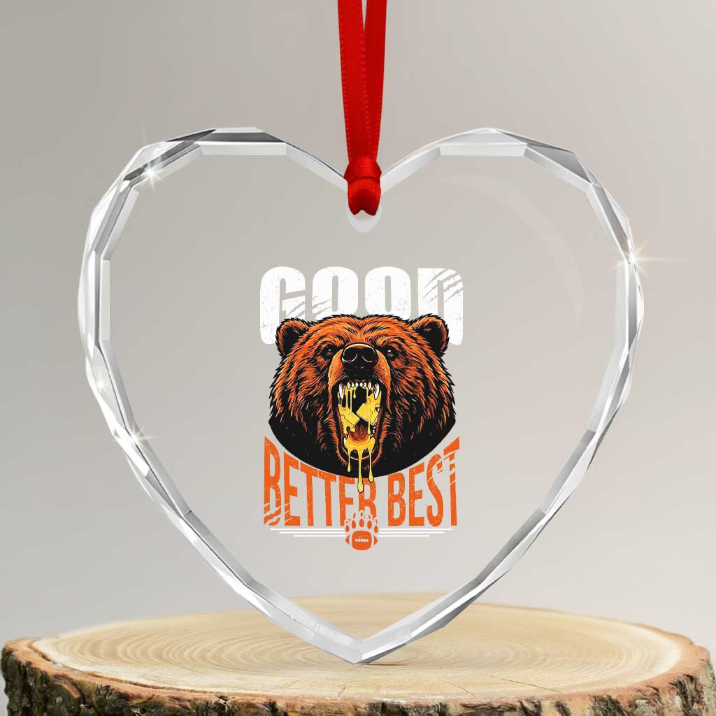Funny Good Better Best Heart Crystal Glass Ornament BR Eating Cheese CFB Football Fans TS11 Transparent Glass 3'' Heart Print Your Wear