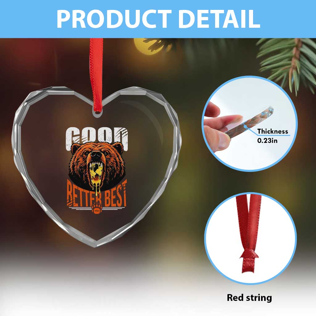 Funny Good Better Best Heart Crystal Glass Ornament BR Eating Cheese CFB Football Fans TS11 Print Your Wear