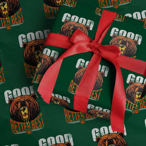 Funny Good Better Best Wrapping Paper Roll BR Eating Cheese CFB Football Fans TS11 Green Print Your Wear