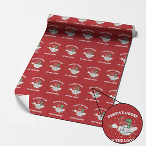 Funny Goose 67 Christmas Wrapping Paper Roll Festive Goose On The Loose Six Seven Meme TS11 Red Print Your Wear