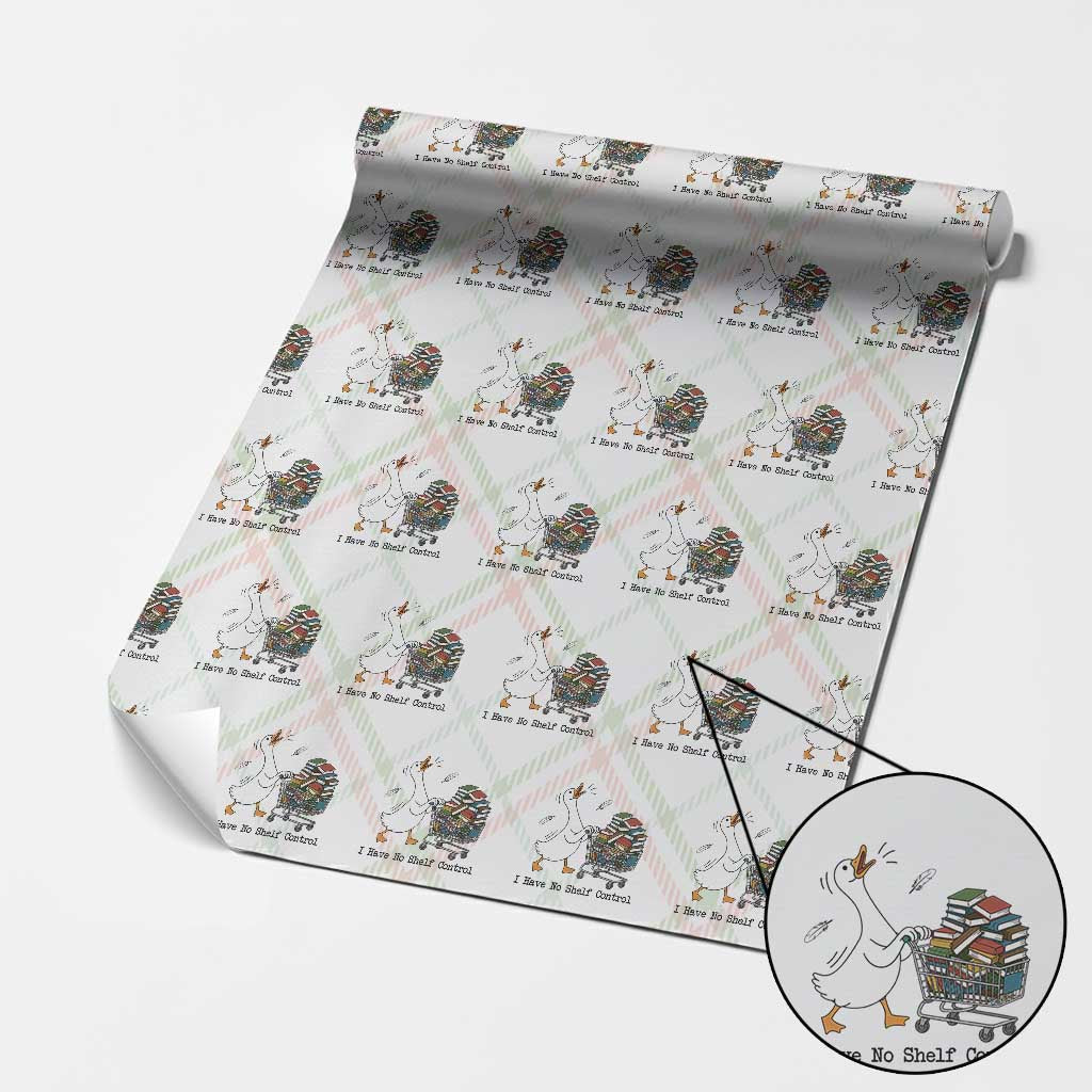Funny Goose Book Lover Wrapping Paper Roll I Have No Shelf Control
