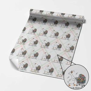 Funny Goose Book Lover Wrapping Paper Roll I Have No Shelf Control