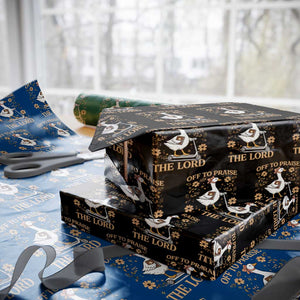 Funny Goose Christian Wrapping Paper Roll Off To Praise The Lord Bible Verse Trendy Church TS10 Black Print Your Wear