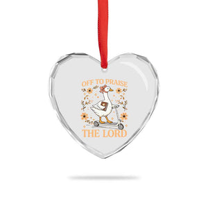 Funny Goose Christian Heart Crystal Glass Ornament Off To Praise The Lord Bible Verse Trendy Church TS10 Print Your Wear