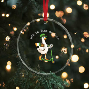 Funny Goose Christian St Patricks Day Crystal Glass Ornament Off To Find Me Lucky TS14 Print Your Wear