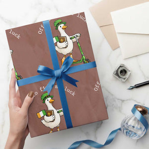 Funny Goose Christian St Patricks Day Wrapping Paper Roll Off To Find Me Lucky TS14 Mocha Print Your Wear