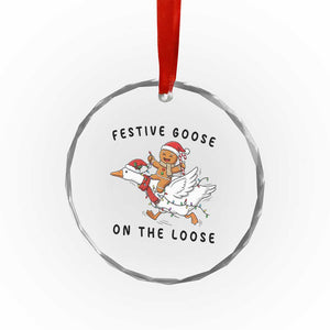 Funny Goose Christmas Crystal Glass Ornament Festive Goose On The Loose Xmas TS14 Print Your Wear