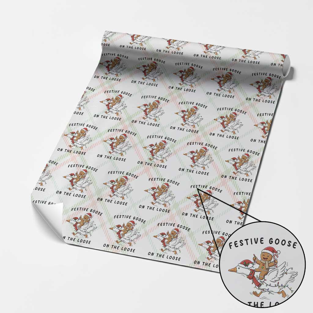 Funny Goose Christmas Wrapping Paper Roll Festive Goose On The Loose Xmas TS14 Christmas Plaid Print Your Wear