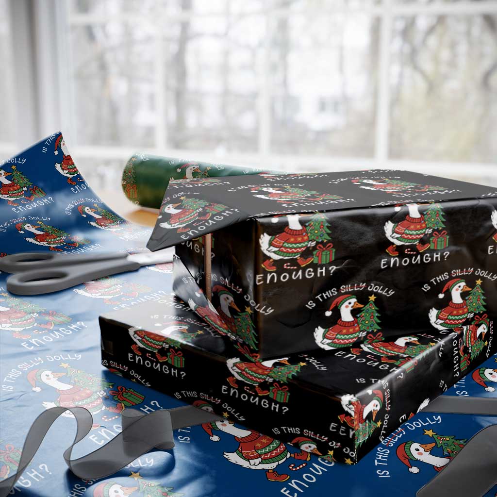 Funny Goose Christmas Wrapping Paper Roll Is This Jolly Enough Cute Xmas Duck TS10 Black Print Your Wear
