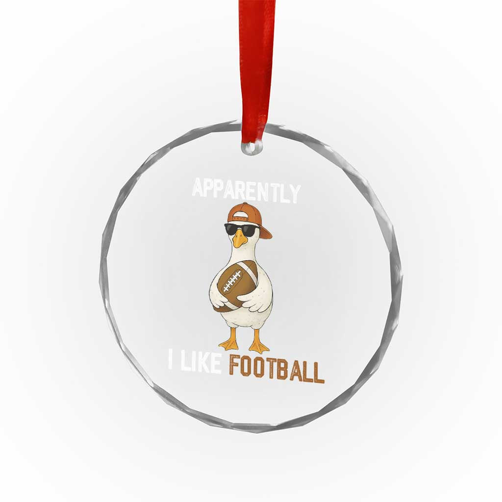 Funny Goose Football Crystal Glass Ornament Apparently I Like Football TS14 Print Your Wear