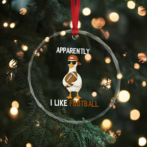 Funny Goose Football Crystal Glass Ornament Apparently I Like Football TS14 Print Your Wear
