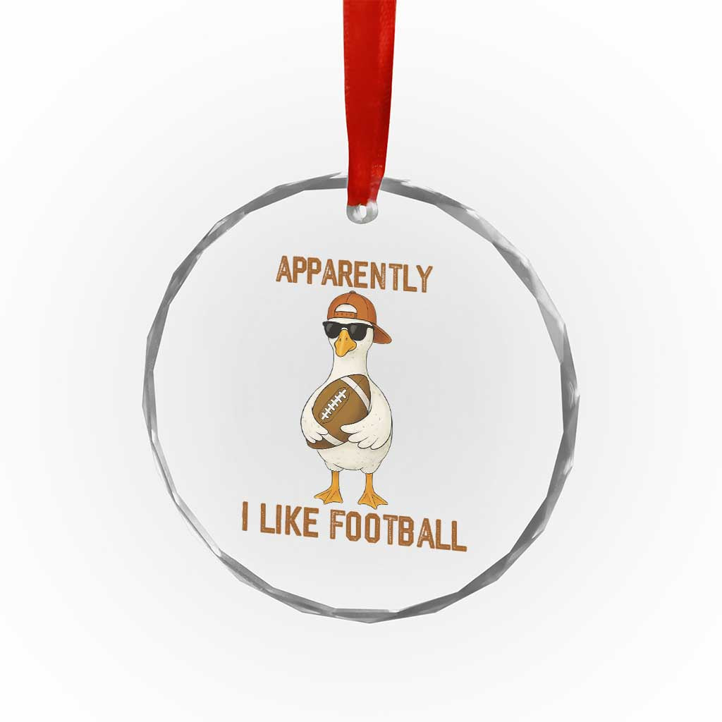 Funny Goose Football Meme Crystal Glass Ornament Apparently I Like Football TS14 Print Your Wear