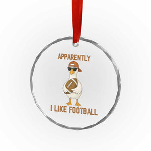 Funny Goose Football Meme Crystal Glass Ornament Apparently I Like Football TS14 Print Your Wear