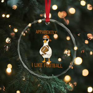 Funny Goose Football Meme Crystal Glass Ornament Apparently I Like Football TS14 Print Your Wear