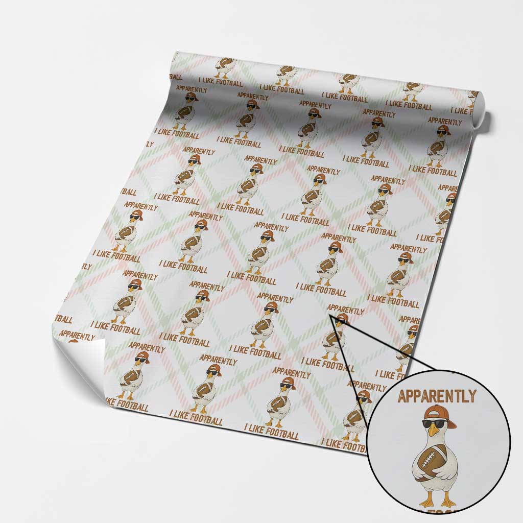 Funny Goose Football Meme Wrapping Paper Roll Apparently I Like Football TS14 Christmas Plaid Print Your Wear