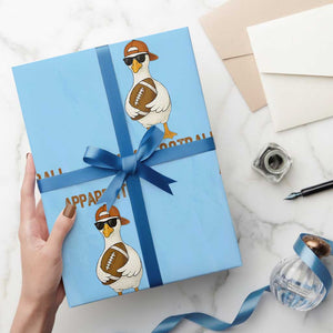 Funny Goose Football Meme Wrapping Paper Roll Apparently I Like Football TS14 Light Blue Print Your Wear