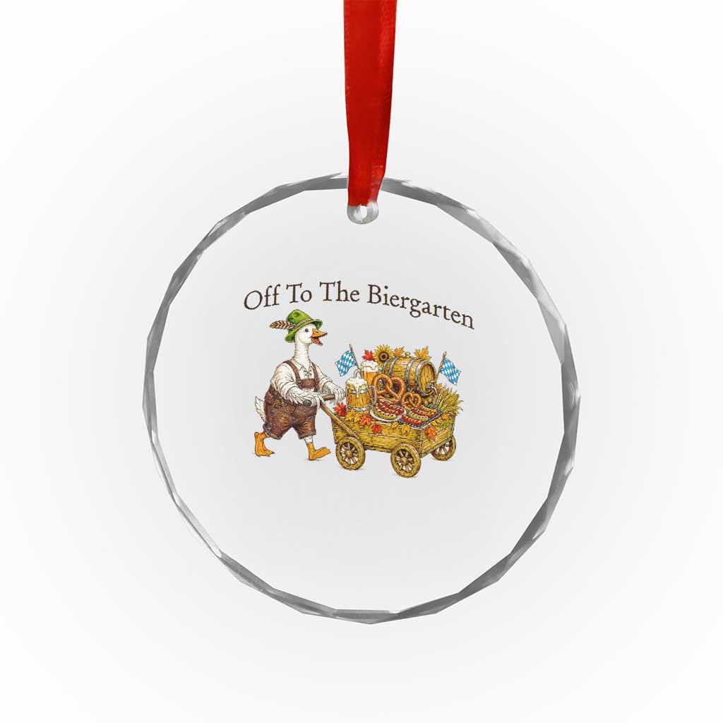 Funny Goose German Beer Festival Crystal Glass Ornament Off To The Biergarten