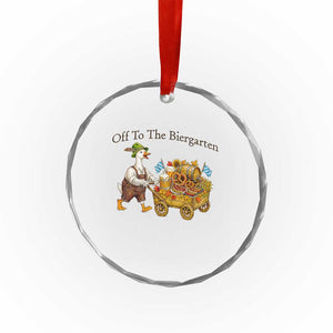 Funny Goose German Beer Festival Crystal Glass Ornament Off To The Biergarten