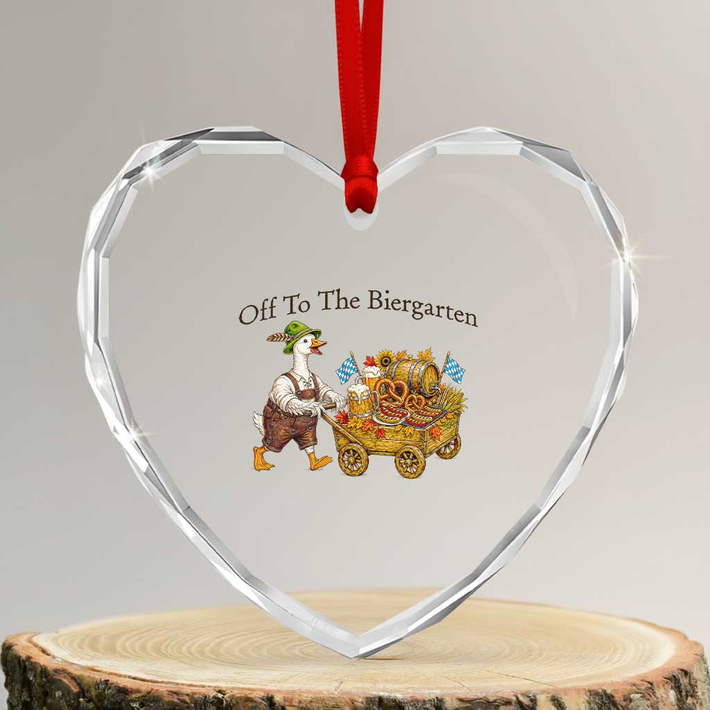 Funny Goose German Beer Festival Heart Crystal Glass Ornament Off To The Biergarten TS12 Transparent Glass 3'' Heart Print Your Wear