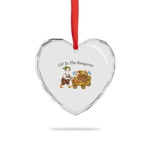 Funny Goose German Beer Festival Heart Crystal Glass Ornament Off To The Biergarten