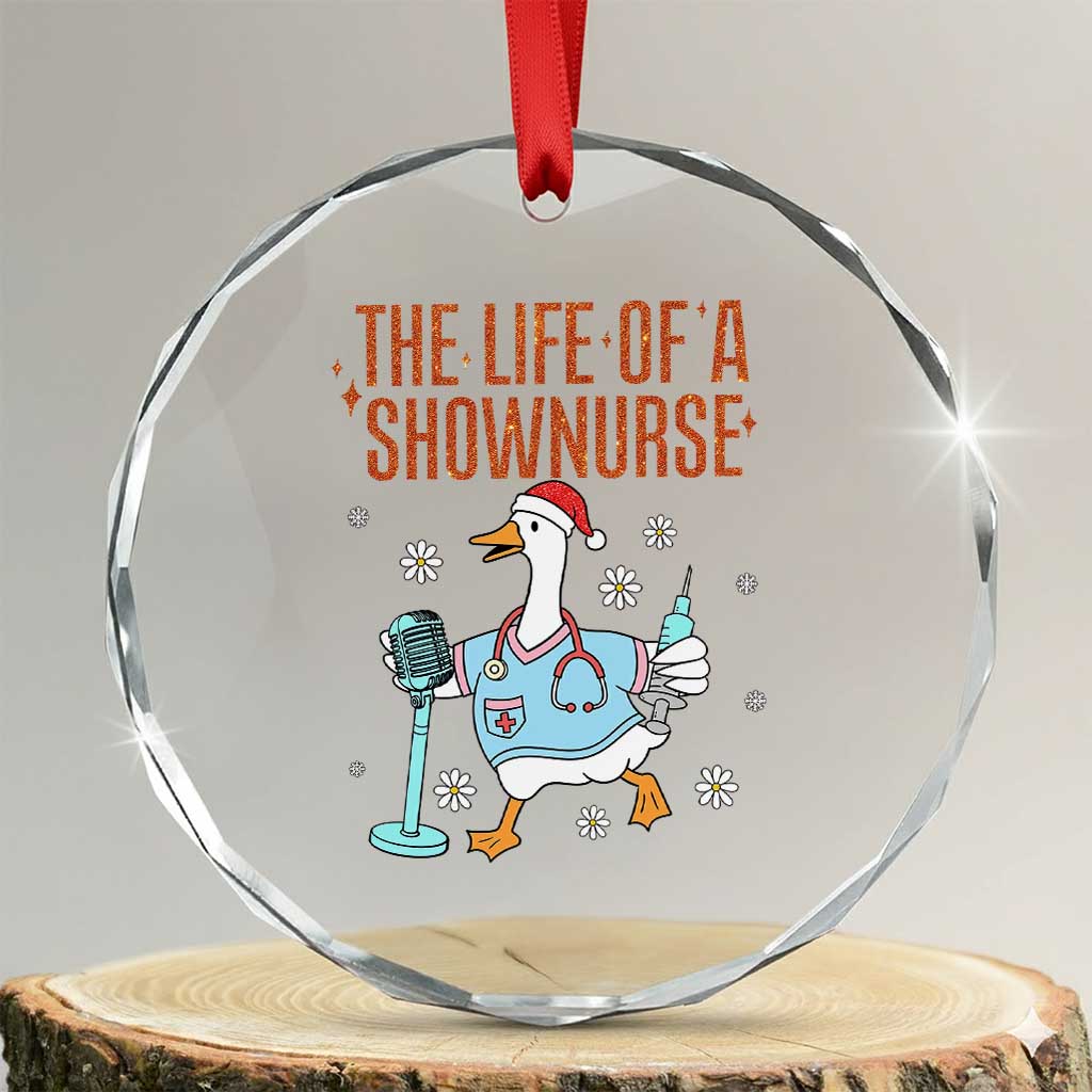Funny Goose Nurse Christmas Crystal Glass Ornament The Life Of A Shownurrse TS14 Transparent Glass 3'' Circle Print Your Wear