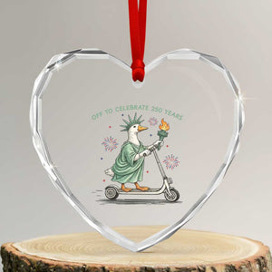 Funny Goose Statue Of Liberty Heart Crystal Glass Ornament Off To Celebrate 250 Year TS12 Transparent Glass 3'' Heart Print Your Wear