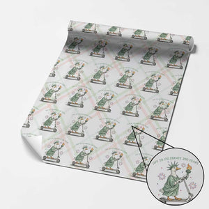 Funny Goose Statue Of Liberty Wrapping Paper Roll Off To Celebrate 250 Year TS12 Christmas Plaid Print Your Wear