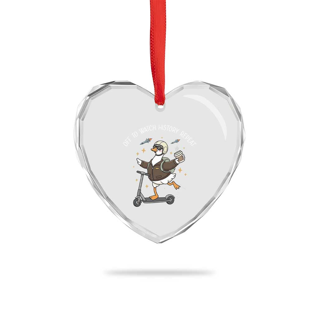 Funny Goose Support Freedom Heart Crystal Glass Ornament Off To Watch History Repart TS14 Print Your Wear