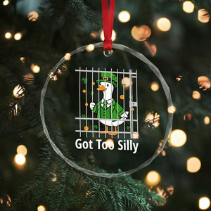 Funny Got Too Silly St Patricks Day Crystal Glass Ornament Goose Pun Humor Animal Lovers Shamrock TS11 Print Your Wear