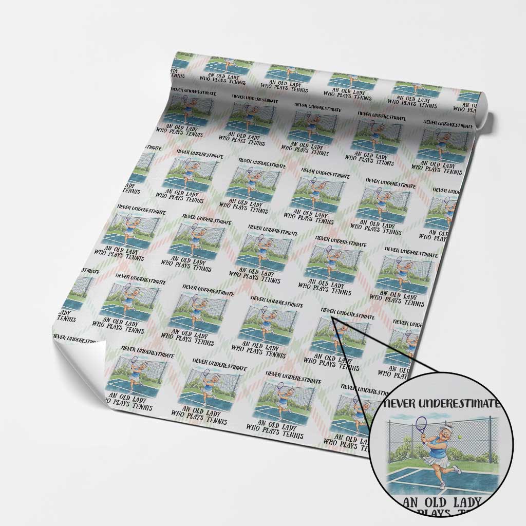 Funny Grandma Tennis Player Gift Wrapping Paper Roll Never Underestimate An Old Lady TS12 Christmas Plaid Print Your Wear