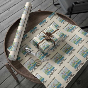 Funny Grandma Tennis Player Gift Wrapping Paper Roll Never Underestimate An Old Lady TS12 Beige Print Your Wear