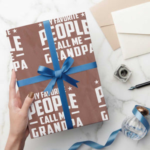 Funny Grandpa Wrapping Paper Roll My Favorite People Call Me Grandpa TS10 Mocha Print Your Wear