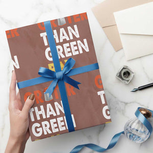 Funny Greater Than Green Bay Cheese Grate Wrapping Paper Roll TS11 Mocha Print Your Wear