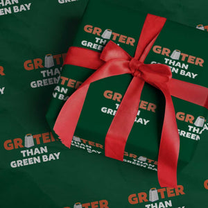 Funny Greater Than Green Bay Rivalry Wrapping Paper Roll Cheese Grater TS02 Green Print Your Wear