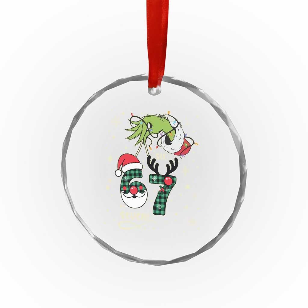 Funny Green Hand Six Seven Meme Crystal Glass Ornament Gen Z Alpha Xmas Gift TS12 Print Your Wear