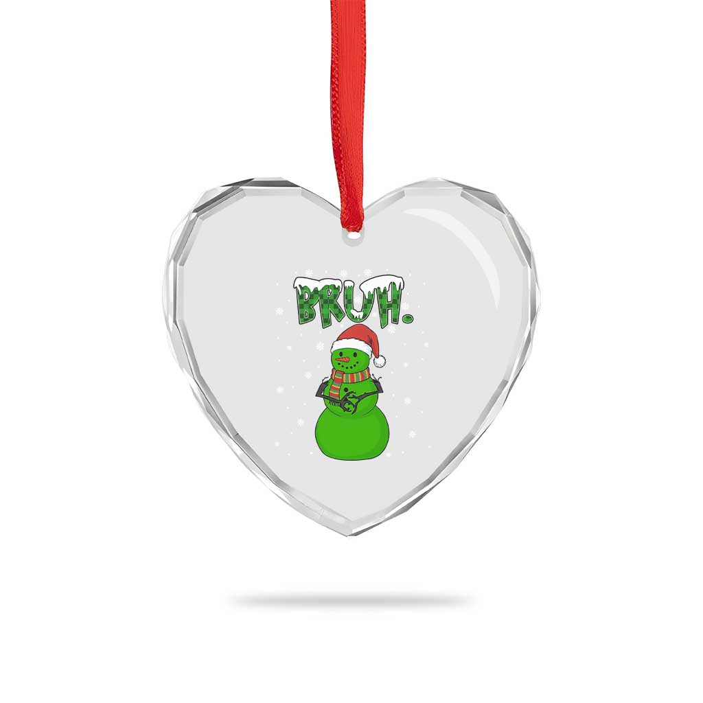 Funny Green Snowman Six Seven Meme Heart Crystal Glass Ornament Christmas Gift For Gen Z TS12 Print Your Wear