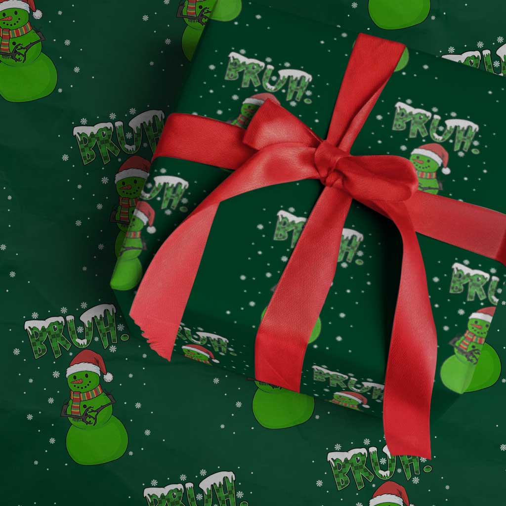 Funny Green Snowman Six Seven Meme Wrapping Paper Roll Christmas Gift For Gen Z TS12 Green Print Your Wear
