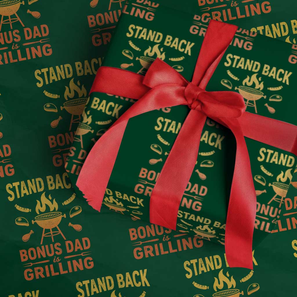 Funny Grilling Bonus Dad Wrapping Paper Roll BBQ Stepdad Grill Masters Sarcastic