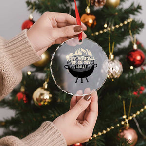 Funny Grilling Crystal Glass Ornament Why You All Up In My Grill BBQ Barbecue Smoking TS11 Print Your Wear
