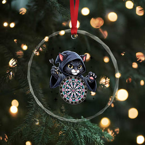 Funny Grim Reaper Cat Dart Player Crystal Glass Ornament Gothic Dartist Gift TS12 Print Your Wear