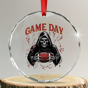 Funny Grim Reaper Dark Football Crystal Glass Ornament Game Day Fan Lifestyle TS12 Transparent Glass 3'' Circle Print Your Wear