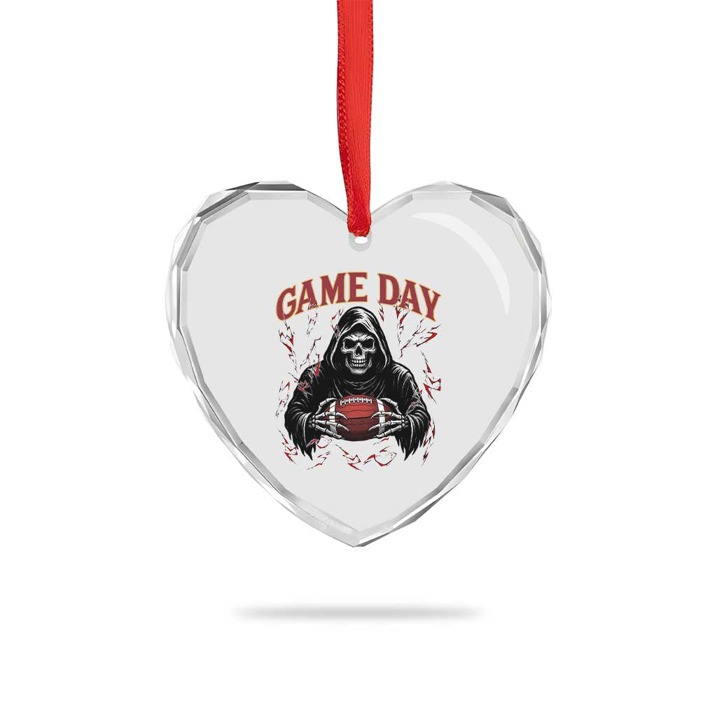 Funny Grim Reaper Dark Football Heart Crystal Glass Ornament Game Day Fan Lifestyle TS12 Print Your Wear